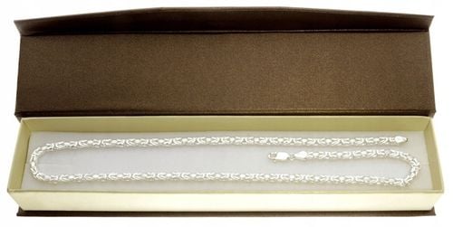 SREBRNY ŁAŃCUSZEK SPLOT KRÓLEWSKI-PRÓBA -925-50 CM na Arena.pl