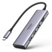 6w1 wielofunkcyjny hub usb-c - 3x usb hdmi 4k czytnik kart sd i tf