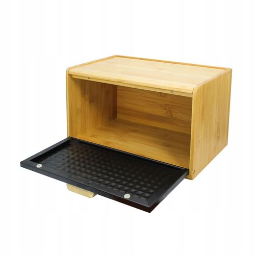 CHLEBAK POJEMNIK NA PIECZYWO BAMBUSOWY DUŻY 2w1 CZARNY DREWNO na Arena.pl