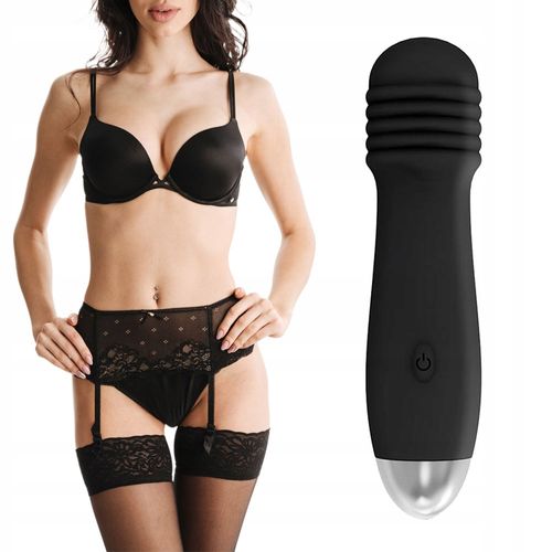 Wibrator mini wand, 10 wibracji. Dyskretny gadżet. Czarny. na Arena.pl