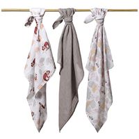 BABYONO Pieluszki muślinowe szare 3 sztuki