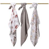 BABYONO Pieluszki muślinowe szare 3 sztuki