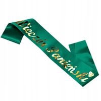 SZARFA PANNA MŁODA ZIELONA ZŁOTA WIECZÓR PANIEŃSKI