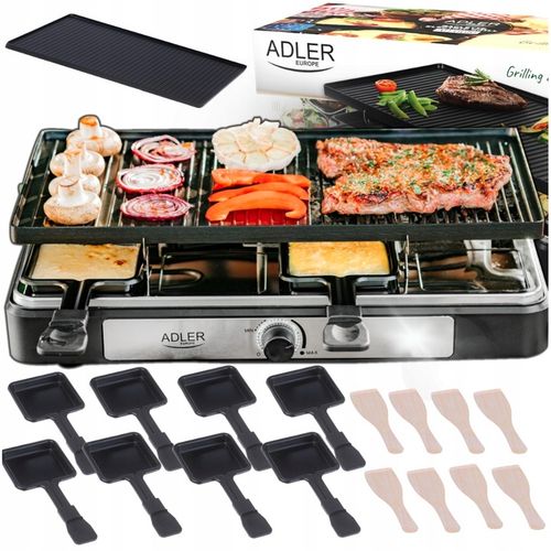 Grill elektryczny duży XL mocny raclette 1400W 8 osób na Arena.pl