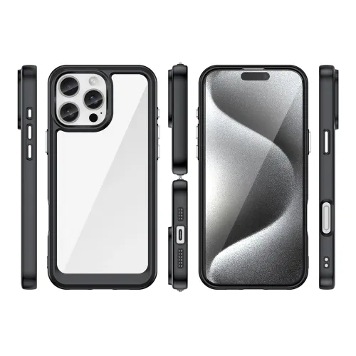 etui outer space case z żelową ramką do iphone 16 pro max - czarne na Arena.pl