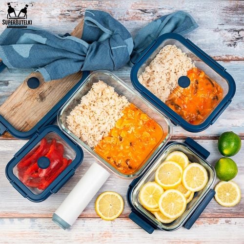 4x POJEMNIKI PRÓŻNIOWE NA ŻYWNOŚĆ DO ŻYWNOŚCI SZKLANY ZE SZKLANĄ na Arena.pl