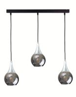 Lampa wisząca 3xE27 LACRIMA SMOKY/SILVER