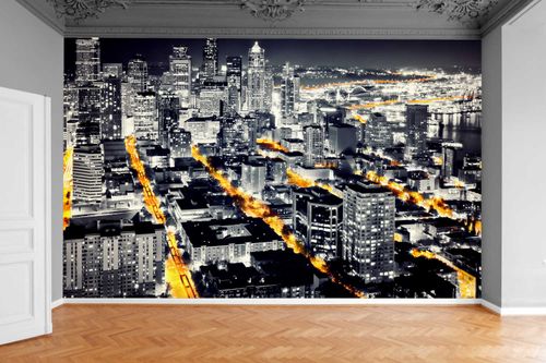 Fototapeta WIDOK NA AMERYKAŃSKIE MIASTO NOCĄ USA na Arena.pl