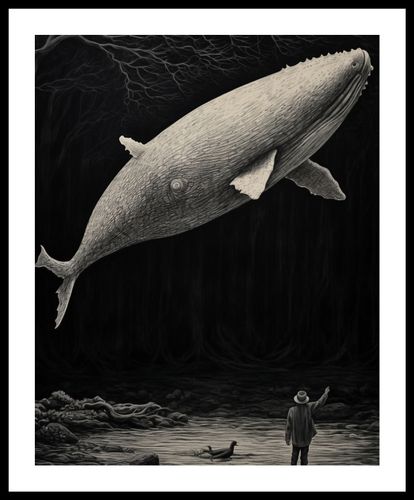 Plakat 40x50cm Biały Wieloryb na Arena.pl