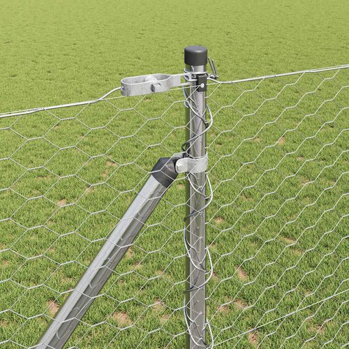 Ogrodzenie z słupkami Srebrny 1.2 x 100 m Stal pokryta PCV na Arena.pl