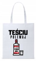 Dla Teścia Taty Prezent Torba Eco Biała Shopper Z Nadrukiem Ze Zdjęciem