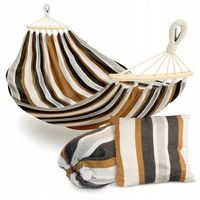 DUŻY HAMAK OGRODOWY BRAZYLIJSKI 2 OSOBOWY XXL WYTRZYMAŁY + TORBA + PODUSZKA