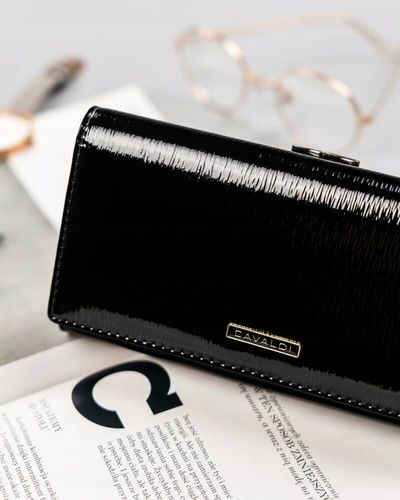 duży skórzany portfel damski na zatrzask i bigiel - 4u cavaldi na Arena.pl