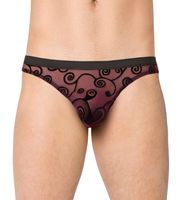 Softline czarno-śliwkowe stringi męskie L