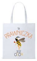 Dla Prawnika Adwokata Torba Eco Biała Shopper Z Nadrukiem Ze Zdjęciem
