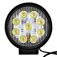 Lampa robocza LED OKRĄGŁA, 9 LED 27W 12V 24V, FI 116mm grubość - 38mm
