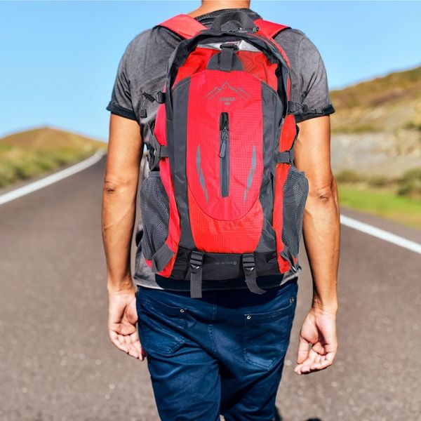 PLECAK TURYSTYCZNY 40L WYCIECZKOWY TREKKINGOWY PODRÓŻNY W GÓRY CZERWONY zdjęcie 5