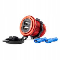 Wodoodporna ładowarka z gniazdami 2xUSB 12V 24V MOD-10