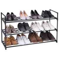 Szafka na buty industrialna czarna 92x30x55 cm 3 półki stalowe