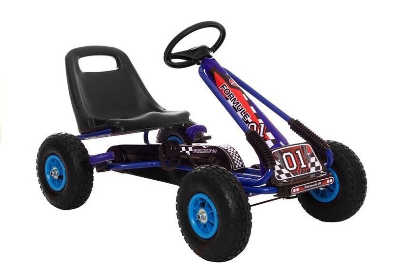 Gokart  Niebieski A-15 Pompowane Koła zdjęcie 1