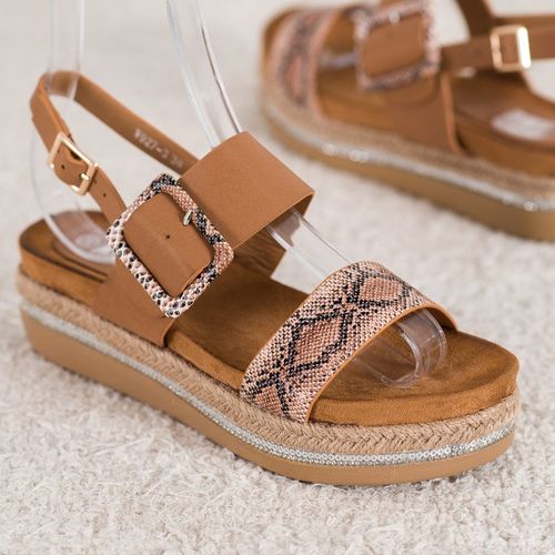 Sandały Na Platformie Snake Print r.38 na Arena.pl