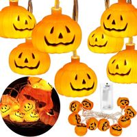 Lampki na Halloween dynie girlanda łańcuch świetlny na baterie 10 LED