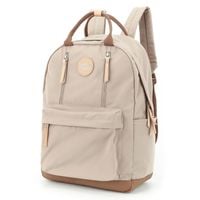 modny plecak w kolorze beżowym z kieszeniami na laptopa - himawari