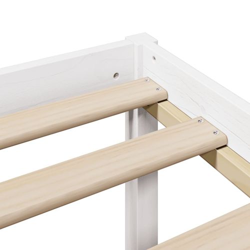 Łóżko z regałem, bez materaca, białe, 90x200 cm, sosnowe na Arena.pl