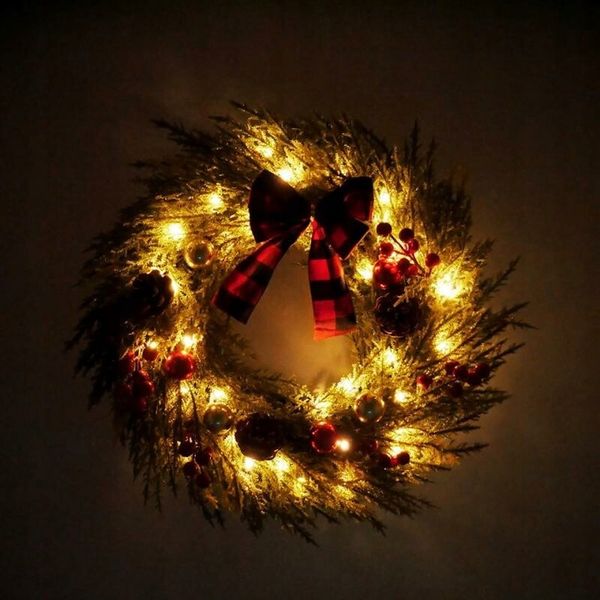 Wieniec Stroik Bożonarodzeniowy 40 cm LED zdjęcie 2