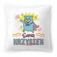 Poduszka Dla Krzyśka Na Urodziny Ze Zdjęciem Na Prezent Biała 40X40 Cm