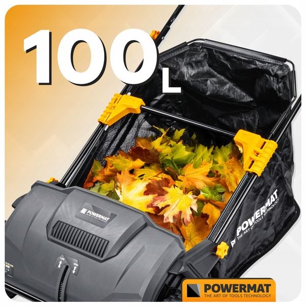 Zbieracz do liści TRAWY ręczny ZAMIATARKA kosz 100L REGULACJA WYSOKOŚCI zdjęcie 2