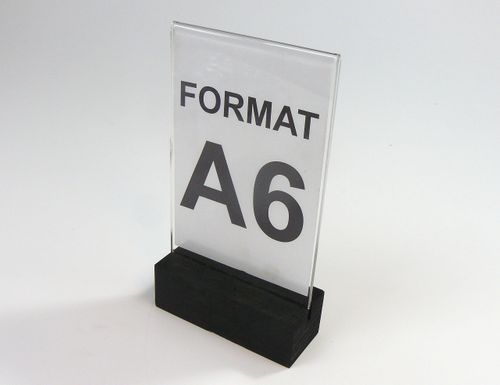 stojak na menu ulotkę z plexi z drewnianą podstawką A6 na Arena.pl