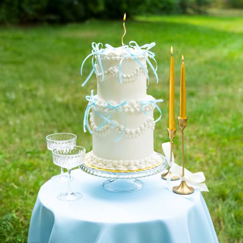 Toppery na tort Kokardki niebieskie, 10 szt. na Arena.pl