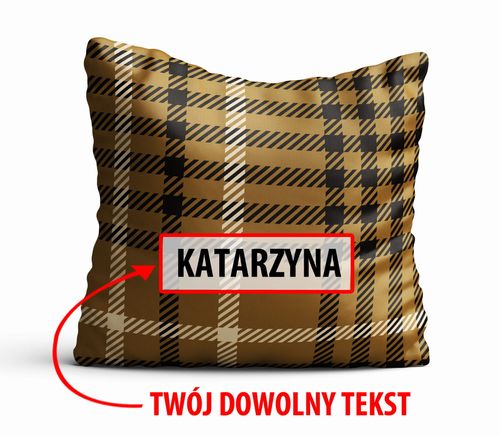 Poduszka Dekoracyjna KRATA  z Twoim napisem KR18 na Arena.pl