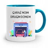 Kubek Błękitny Mechanika Garaż Moim Drugim Domem Z Nadrukiem Ze Zdjęciem