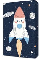 Obraz 30x50cm Wzory dla Dzieci, Dziewczynki i Chłopca - Rakieta 2