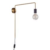 Kinkiet LAMPA ścienna MONIQ MB-BR1721402-W1-G Italux industrialna OPRAWA metalowa na wysięgniku żarówka bulb loft złota czarna