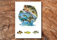 Wydruk cukrowy na tort A4 ryby wędkowanie DIY