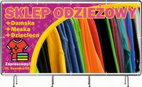 BANER REKLAMOWY 130x80cm projekt w cenie różne wzory SKLEP ODZIEŻOWY
