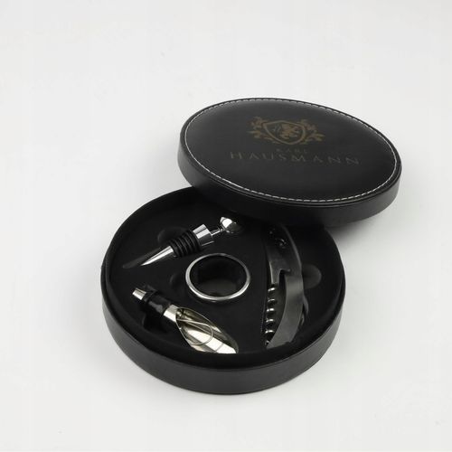 ZESTAW AKCESORIA DO WINA 4w1 NA PREZENT KORKOCIĄG KOREK PIERŚCIEŃ NALEWAK na Arena.pl