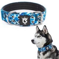 Obroża Taktyczna dla Psa M Metalowa Klamra Moro Niebieska TSPRO