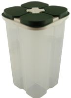 POJEMNIK PRODUKTY SYPKIE PRZYPRAWY 2,45 L DOZOWNIK DZIELONY Z PRZEGRÓDKAMI