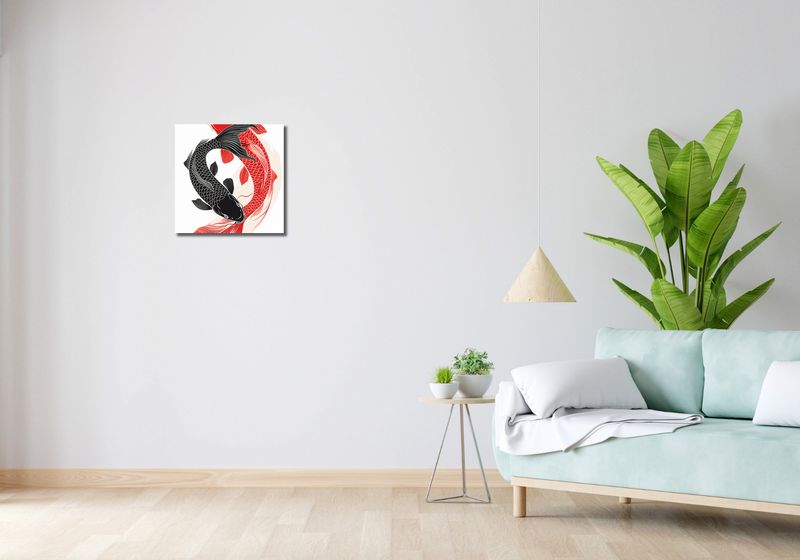 Obraz 40x40cm Yin i Yang Koi zdjęcie 2