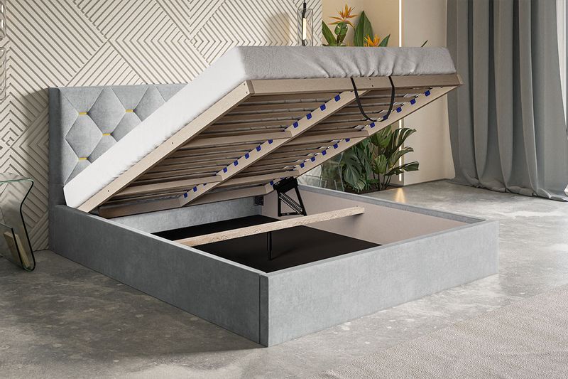 Łóżko tapicerowane  slim4 160x200 ze stelażem i pojemnikiem kolory zdjęcie 10