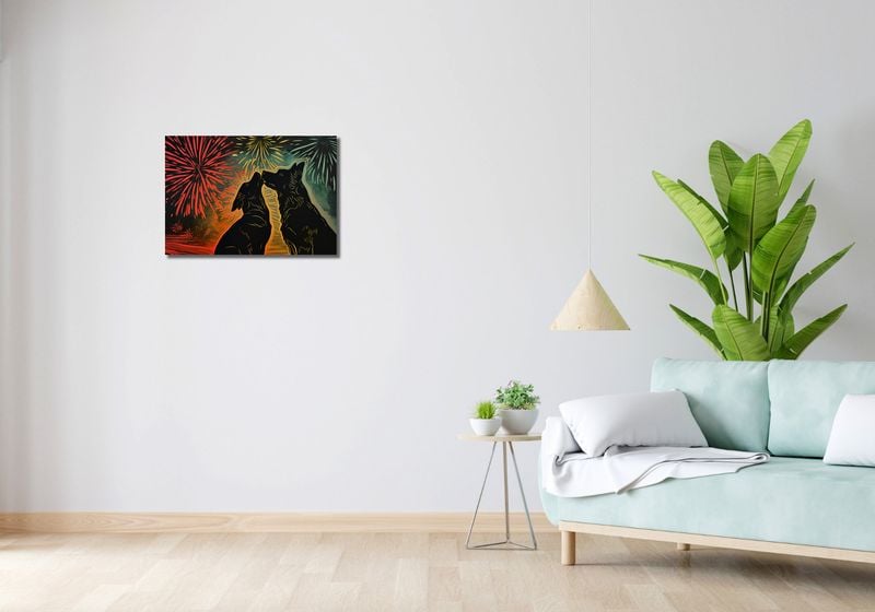 Obraz 60x40cm Psi Uścisk zdjęcie 2