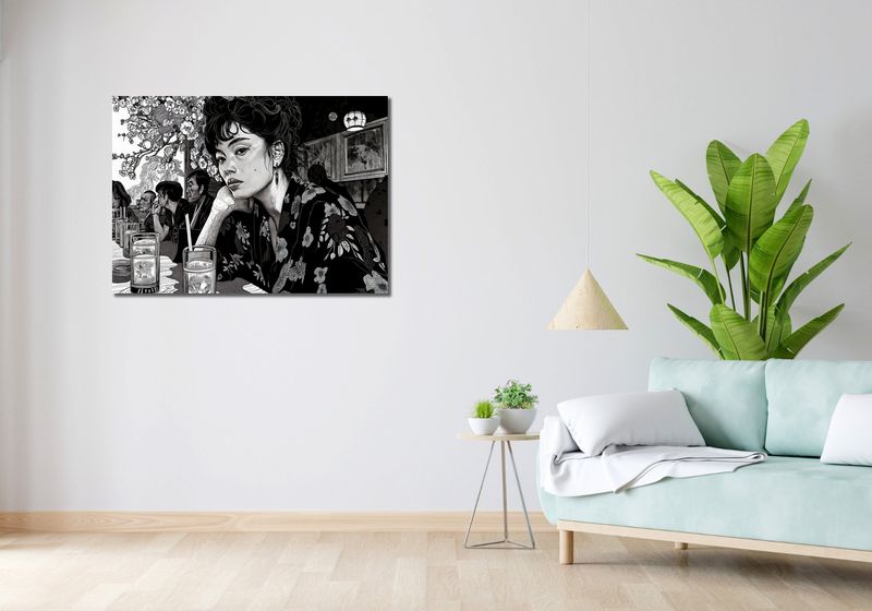 Obraz 100x70cm Czarne Kimono zdjęcie 2