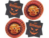 Zestaw Jednorazowych Talerzy i Serwetek na Halloween po 20 sztuk