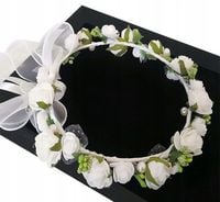 WIANEK NA KOMUNIĘ DEC34 komunijny dekoracja opaska biały głowę komunia