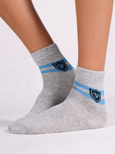 Skarpety chłopięce długie bawełniane kolorowe dwa paski 3PAK 35-38 YOCLUB na Arena.pl