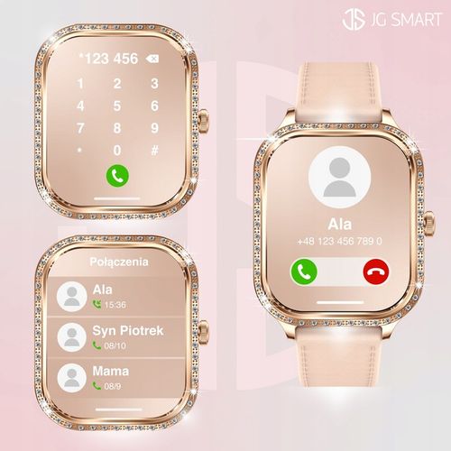 SMARTWATCH DLA KOBIETY DAMSKI ZEGAREK ROZMOWY MENU POLSKIE PULS + 3 PASKI na Arena.pl